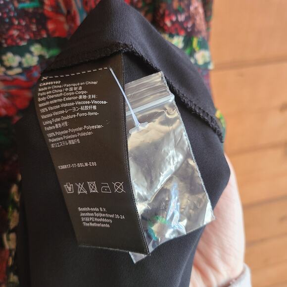 Scotch & Soda Leopard & Lillies Floral Long Sleeve Mini Dress Size 2 NWOT Boho - Picture 8 of 8